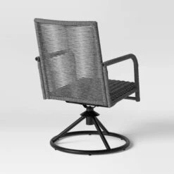 2pc Granby Padded Wicker Outdoor Patio Dining Chairs Swivel Chairs Gray - Threshold™ -Outdoor Furniture Store GUEST 02fa95a9 1941 4d79 b020 464fa9002c2a