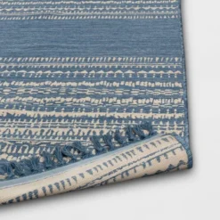 5' X 7' Fringe Outdoor Rug Blue Striped - Threshold™ -Outdoor Furniture Store GUEST 1cbc17af 1b81 4e7f 8a04 c291c6c42d37