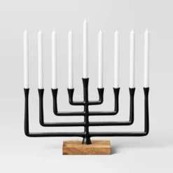 Modern Aluminum And Wood Menorah Black - Threshold™ -Outdoor Furniture Store GUEST 2516ff7d f2b1 43aa b107 fc05096c0a9c