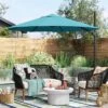11'x11' Offset Patio Umbrella Turquoise - Black Pole - Threshold™ -Outdoor Furniture Store GUEST 30d09e40 c4a6 47eb 8f51 e592afee21d5