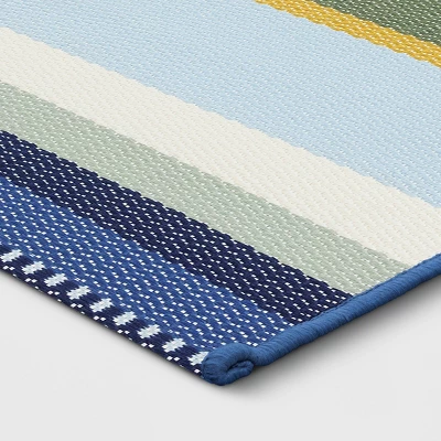 5'x7' Striped Outdoor Rug Blue/Green - Threshold™ 5'x7' Striped Outdoor Rug Blue/Green - Threshold™ -Outdoor Furniture Store GUEST 352a6b44 080c 4633 bfa4 e903202a6bea