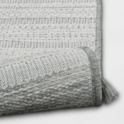 5' X 7' Striped Tapestry Outdoor Rug Charcoal Gray - Threshold™ -Outdoor Furniture Store GUEST 3b70556b d89a 4ce3 916e 9434a0813e77