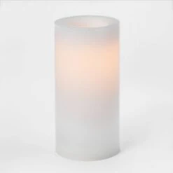 8" X 4" LED Flameless Black Wick Candle White - Threshold™ -Outdoor Furniture Store GUEST 4086b787 fc8a 461a 80e9 457231ddcaea
