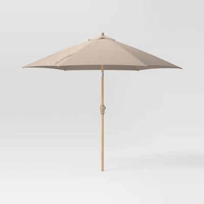 9'x9' Market Patio Umbrella - Light Wood Pole - Threshold™ 9'x9' Market Patio Umbrella - Light Wood Pole - Threshold™ -Outdoor Furniture Store GUEST 480e732e 53ce 47e9 9dab 21299bd1e353