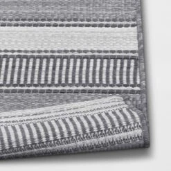 7'x10' Striped Rectangular Woven Outdoor Area Rug Charcoal Gray/Ivory - Threshold™ 4 7'x10' Striped Rectangular Woven Outdoor Area Rug Charcoal Gray/Ivory - Threshold™ -Outdoor Furniture Store GUEST 4ed8cf52 5b9a 4180 83cb e8909f219477