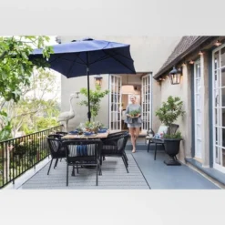 Pattern Stripe Outdoor Rug Blue - Threshold™ -Outdoor Furniture Store GUEST 5c84472d 2247 47de 8262 5740faddfbb9