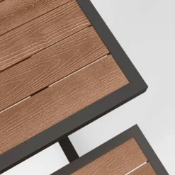 Bryant Faux Wood Rectangle Patio Picnic Table - Gray/Natural Wood - Threshold™ -Outdoor Furniture Store GUEST 61163d69 eb47 45b7 8fe5 b465c4217b59