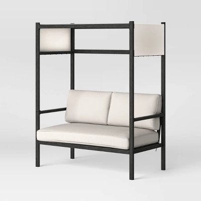 Ryegate 2pc 4' Mini Patio Daybed with Ottoman Weathered Teak - Threshold™ Ryegate 2pc 4' Mini Patio Daybed With Ottoman Weathered Teak - Threshold™ -Outdoor Furniture Store GUEST 79da021e 0a1c 4661 bded 1128b9a687ae