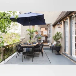 Pattern Stripe Outdoor Rug Blue - Threshold™ -Outdoor Furniture Store GUEST 85ac51d9 65a8 4235 bb8f 62d77b7a20a4