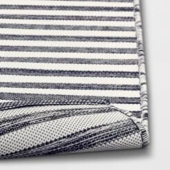 7'x10' Narrow Wornstripe Rectangular Woven Outdoor Area Rug Navy Blue - Threshold™ -Outdoor Furniture Store GUEST 899b548d f416 4892 bc7a 3d8cdcf92d5b