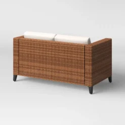 Brookfield Steel Wicker Loveseat - Light Brown - Threshold™ -Outdoor Furniture Store GUEST 89cfd654 7349 4873 8e2b c4b510806e85