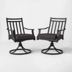 Fairmont 2pk Metal Patio Swivel Rocking Dining Chair - Threshold™
