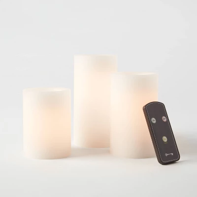 3pk 6" x 3" LED Flameless Black Wick Candles White - Threshold™ 3pk 6" X 3" LED Flameless Black Wick Candles White - Threshold™ -Outdoor Furniture Store GUEST c6df2731 e36e 446a 91b5 e6ab88c5fc37