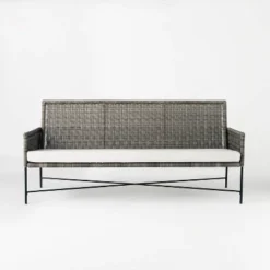 Wicker & Metal X Frame Patio Sofa - Gray - Threshold™ Designed With Studio McGee -Outdoor Furniture Store GUEST cc70c42f 8a55 439d 94fa 2f1b97698daa