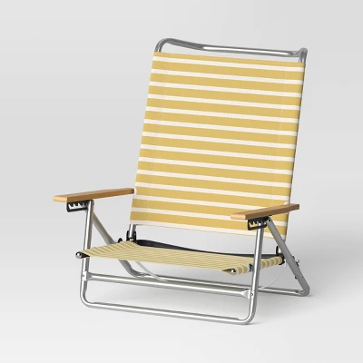 5 Position Beach Chair with Aluminum Frame & Wood Arms - Threshold™ 5 Position Beach Chair With Aluminum Frame & Wood Arms - Threshold™ -Outdoor Furniture Store GUEST cdd41c2e 63f3 4f46 8f01 e5634e896ecf