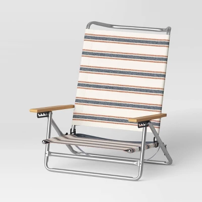 5 Position Beach Chair with Aluminum Frame & Wood Arms - Threshold™ 5 Position Beach Chair With Aluminum Frame & Wood Arms - Threshold™ -Outdoor Furniture Store GUEST d2e94553 3e7d 44b8 b63a 18242f0ec942
