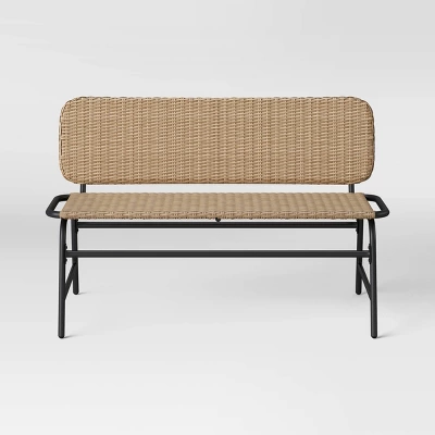 Popperton Arched Wicker Bench - Black - Threshold™ designed with Studio McGee Popperton Arched Wicker Bench - Black - Threshold™ Designed With Studio McGee -Outdoor Furniture Store GUEST d573f09a 885d 49c1 977b 61bbb1b3f55b