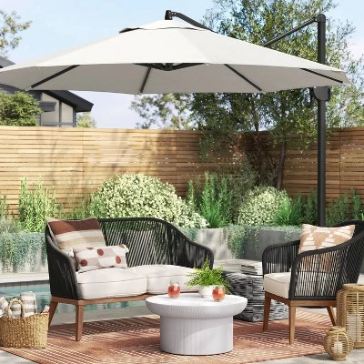 11'x11' Offset Patio Umbrella Linen - Black Pole - Threshold™ 11'x11' Offset Patio Umbrella Linen - Black Pole - Threshold™ -Outdoor Furniture Store GUEST d880363e db18 4e84 bf86 f732760926c5