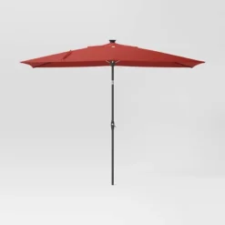10'x6' Rectangular Solar Market Patio Umbrella - Black Pole - Threshold™ -Outdoor Furniture Store GUEST dd4e4665 468b 42bf a1cd 1873fd643d0c