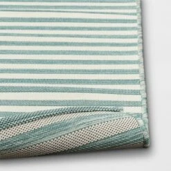 5'x7' Narrow Wornstripe Rectangular Woven Outdoor Area Rug Turquoise Blue - Threshold™ 4 5'x7' Narrow Wornstripe Rectangular Woven Outdoor Area Rug Turquoise Blue - Threshold™ -Outdoor Furniture Store GUEST de24221f eb98 4b3d 8215 da45667ce98e