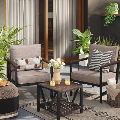 Oak Park 3pc Patio Chat Set - Threshold™ Oak Park 3pc Patio Chat Set - Threshold™ -Outdoor Furniture Store GUEST ea27ba2c 6095 45d2 b98a 541b009a87f0