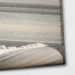 7'x10' Striped Tapestry Rectangular Woven Outdoor Area Rug Gray - Threshold™ -Outdoor Furniture Store GUEST eac675a2 60ff 4961 93cc 44df0a57d3d8