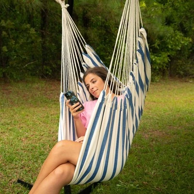 Pillowtop Chair Swing with Spreader Bar Heathered Blue - Threshold™ Pillowtop Chair Swing With Spreader Bar Heathered Blue - Threshold™ -Outdoor Furniture Store GUEST f37bb46f 1519 4e2c a9a8 9d24f15623a1