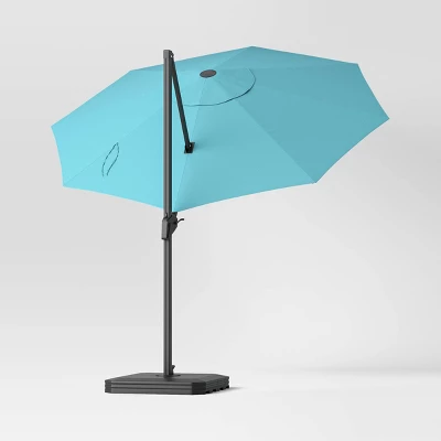 11'x11' Offset Patio Umbrella Turquoise - Black Pole - Threshold™ 11'x11' Offset Patio Umbrella Turquoise - Black Pole - Threshold™ -Outdoor Furniture Store GUEST fac03302 3406 4e55 9ea2 8e74f06b06a9