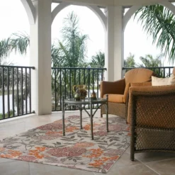 5' X 7' Vintage Floral Outdoor Rug Multi - Threshold™ -Outdoor Furniture Store GUEST fd18c4a5 8335 4eaa 98ae d264b827874a
